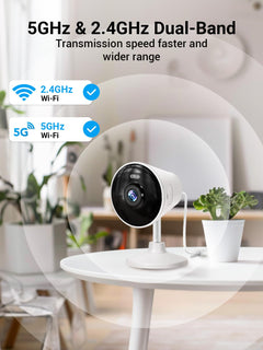 5G & 2.4G Indoor/Outdoor Security Camera for Home, Baby/Elder/Dog/Pet Camera with Phone App, WiFi Camera w/Spotlight Color Night Vision 2-Way Audio